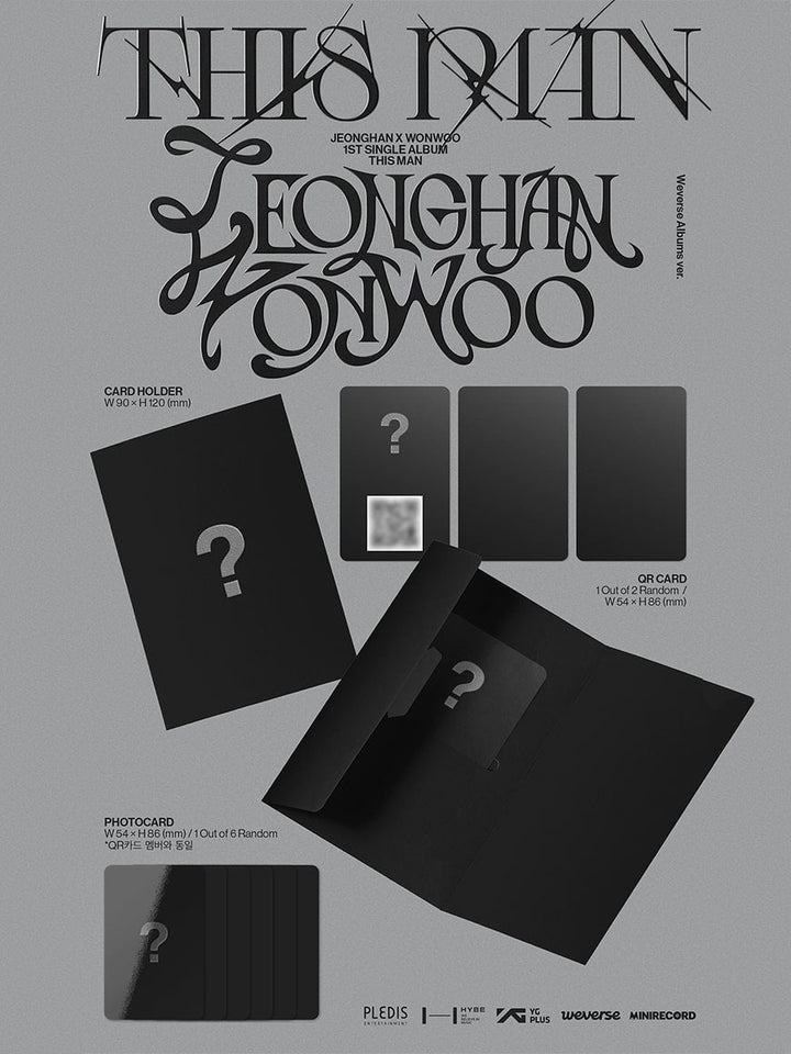 Jeonghan X Wonwoo (Seventeen) - THIS MAN (WeVerse Albums Ver.) + WITHMUU Lesezeichen - Seoul-Mate