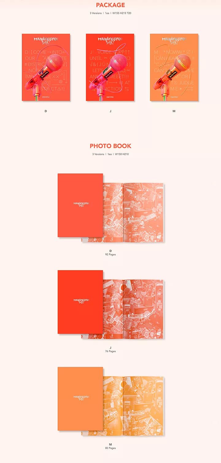 ENHYPEN - Manifesto: Day 1 (3rd Mini-Album) Details