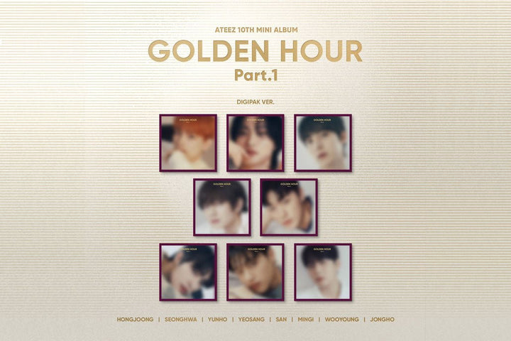 ATEEZ - GOLDEN HOUR : Part.1 (10th Mini Album) (Digipak Ver.) + SOUNDWAVE Fotokarte - Seoul - Mate