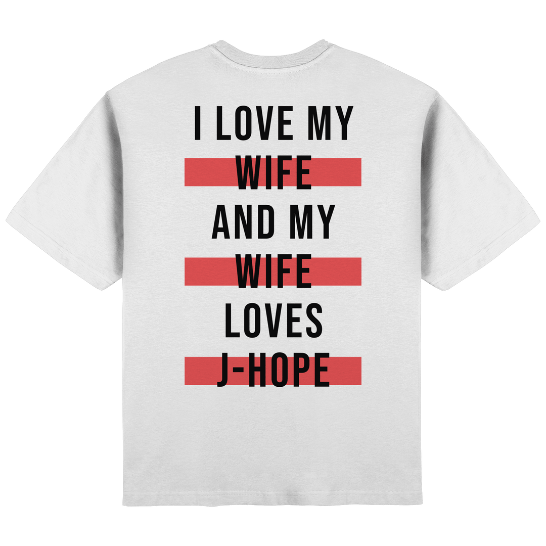 BTS - «I Love My Wife and My Wife Loves BTS» Oversized T-Shirt - SeoulMate
