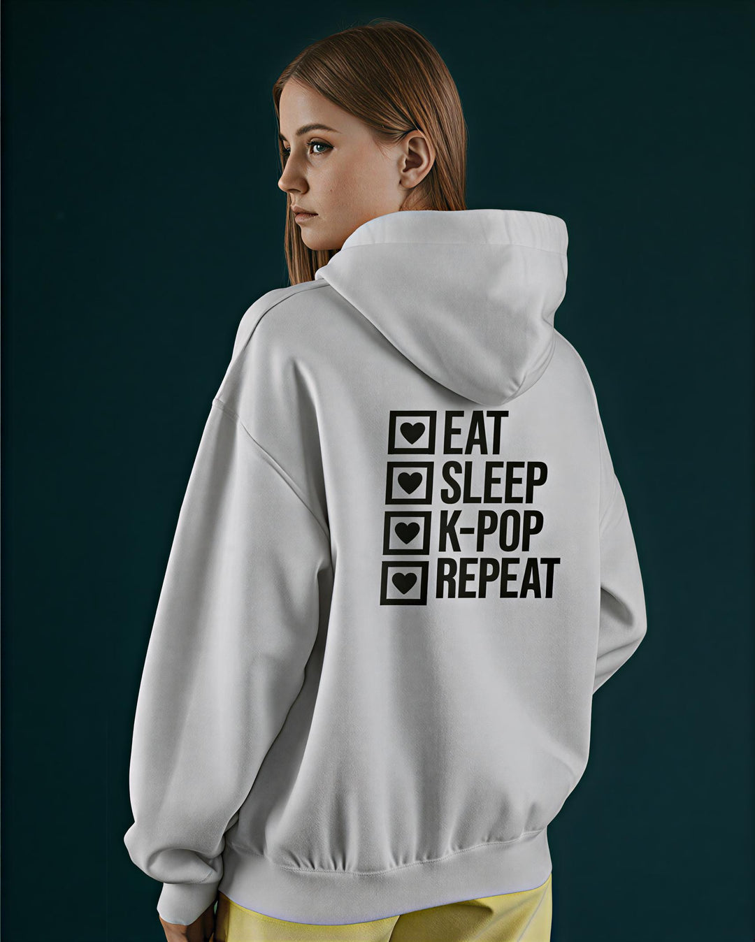 K-Pop Fan Hoodie "Eat, Sleep, K-Pop, Repeat" - Hoodie for K-Pop Fans