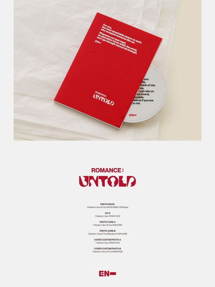 ENHYPEN - ROMANCE : UNTOLD - 2nd Studio Album (Engene Ver.) - Seoul - Mate