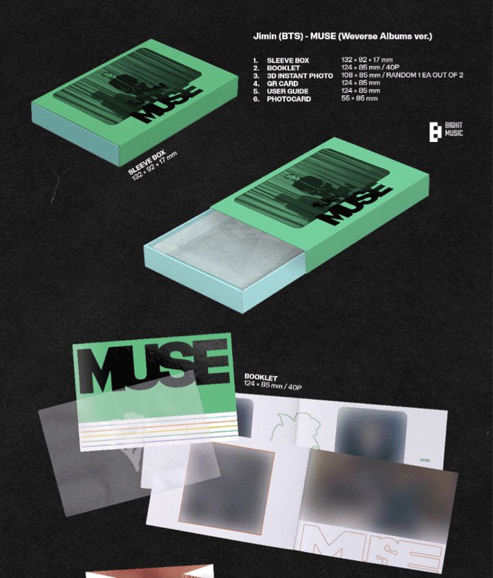 Jimin (BTS) - MUSE (WeVerse Albums Ver.) + WeVerse Gifts - Seoul - Mate