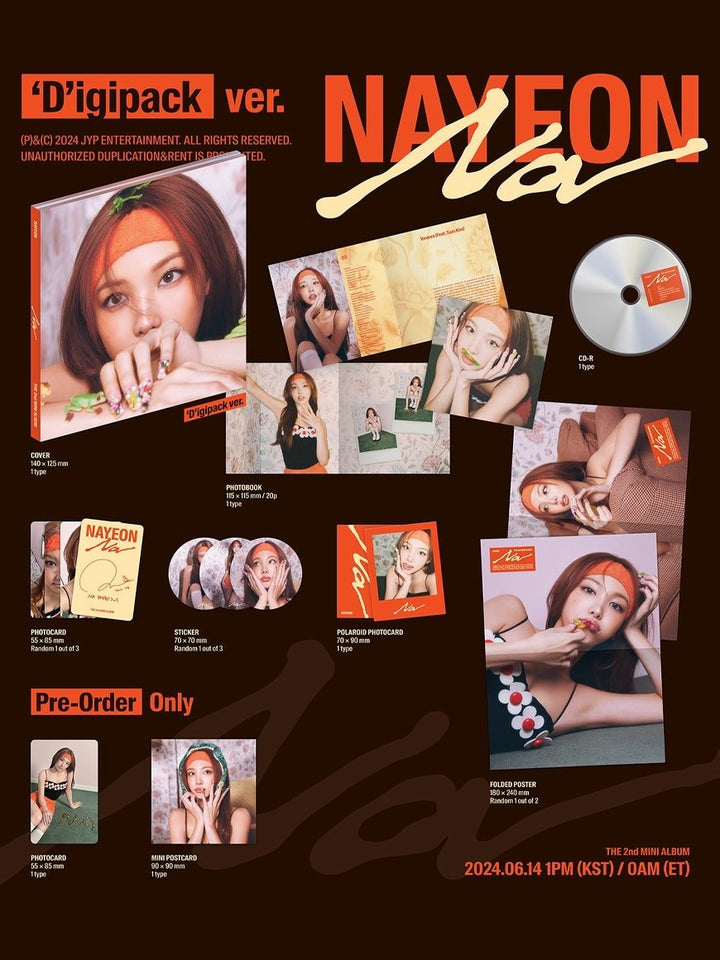 Nayeon (Twice) - NA (2nd Mini Album) (Digipack Ver.) + Apple Music Fotokarte - Seoul-Mate