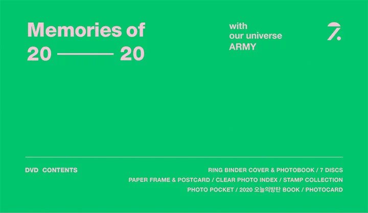 BTS - Memories of 2020 Neuauflage [7 DVD-Set] - Seoul-Mate