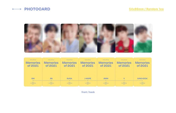 BTS memories 2021 BluRay トレカ グク JUNGKOOK BTS Memories 2021