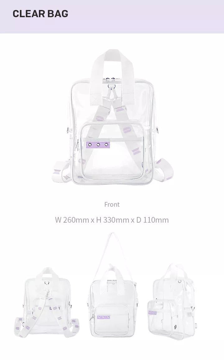 Clear best sale bag bts