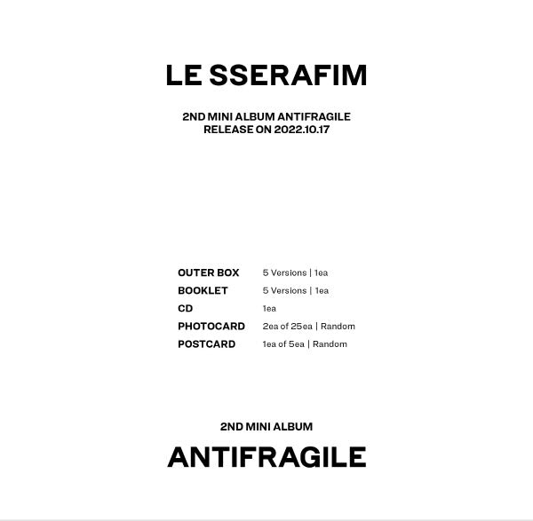 LE SSERAFIM - ANTIFRAGILE Compact Ver. (2nd Mini-Album) - Seoul-Mate