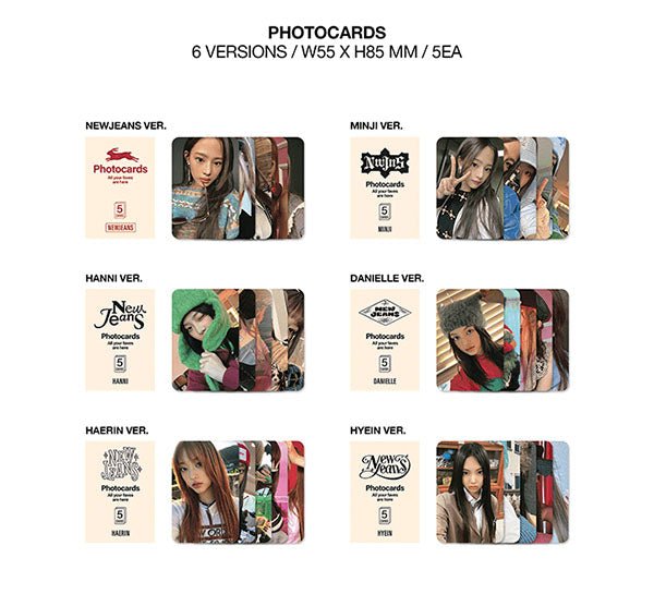 NewJeans Clear Photo Card 5 Types Set OMG Kpopmerch Thailand